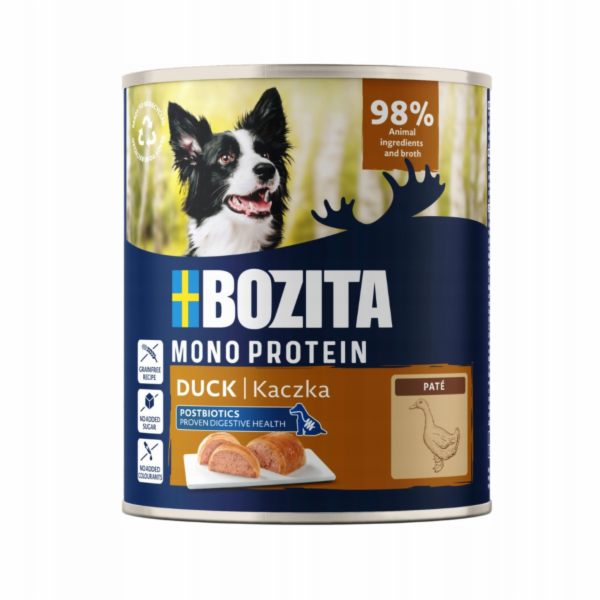 BOZITA Mono Pate Duck - vlhké krmivo pro psy - 800g