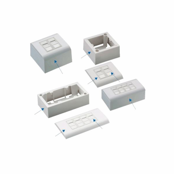 DATACOM Modul.dat.zásuvka UTP CAT5E 4xRJ45 na i pod omítku
