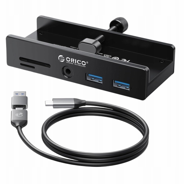 Orico Hub USB-C 5Gbps aktivní, šroubovací, 2x USB-A, čteč...