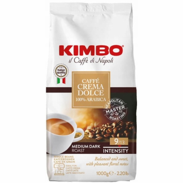 Kimbo Crema Dolce Arabica 100% kávová zrna 1kg