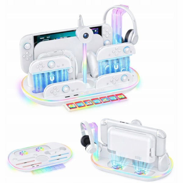 JYS Nabíjecí stanice RGB + organizér pro Nintendo Switch ...