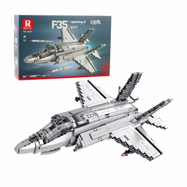 LeanToys Stavebnice stíhačky F-35 Lightning II, šedá, 149...