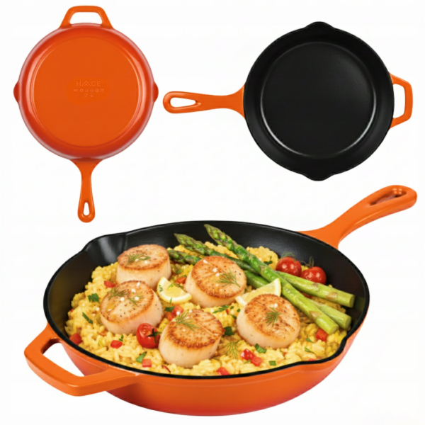 Atusa Smaltovaná litinová pánev 26 cm HAGE Orange