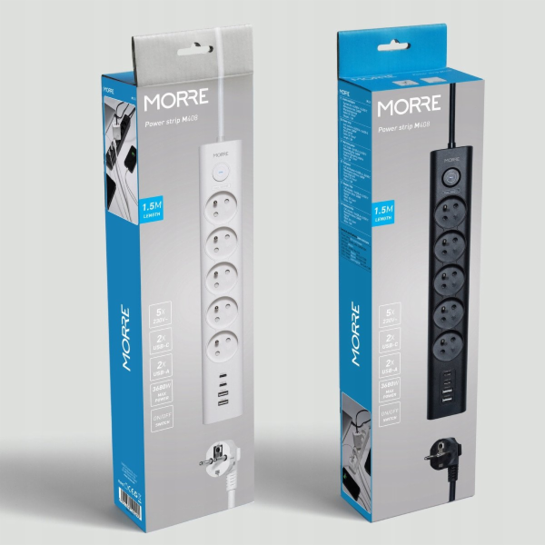 Tiross MORRE 5G prodlužovací kabel 2x USB, 2x USB-C, 1,5 m