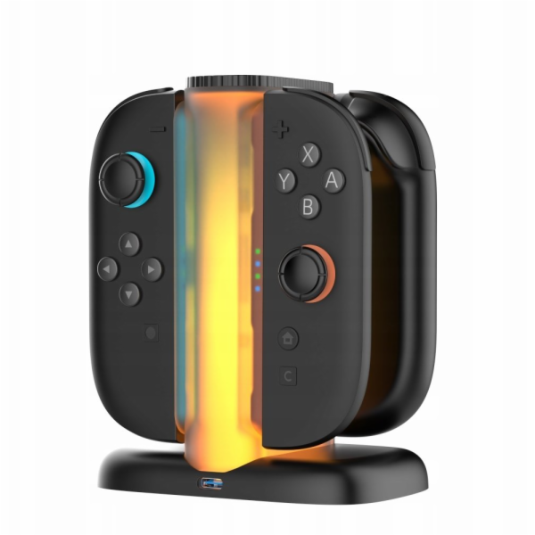 NoName YAXO Joy-Con QUAD CHARGE DOCK pro NS2 Techno Black