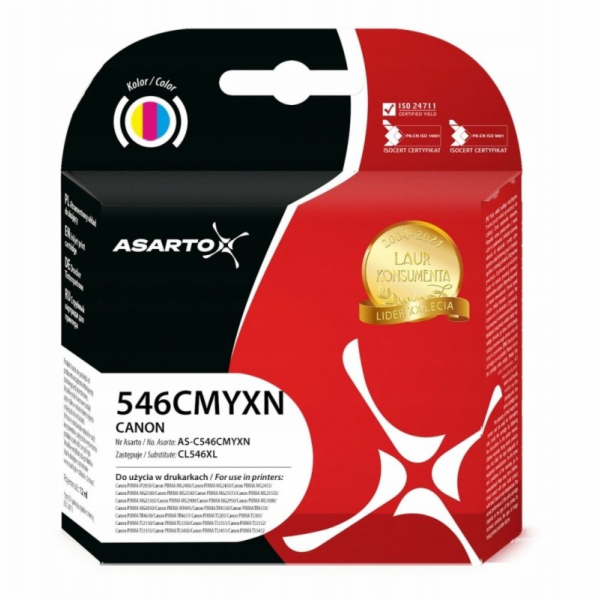 Asarto Inkoust pro Canon 546CMYXN | 8288B001 | CL546XL | ...
