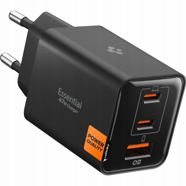 Spigen Nabíječka Essential 47W do zásuvky EE473EU, černá