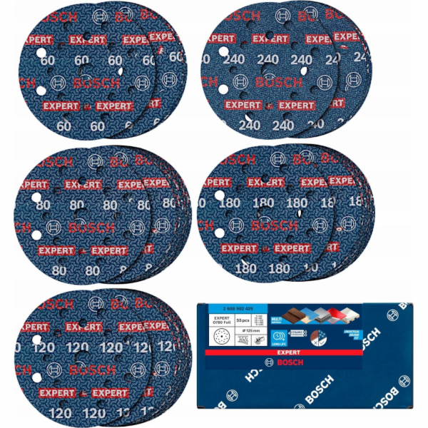 BOSCH EXPERT BRUSNÁ FÓLIE O780,125,SADA,55KS