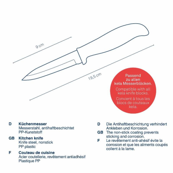 Kuchyňský nůž Acida nerez černý 19,5cm KL-11408