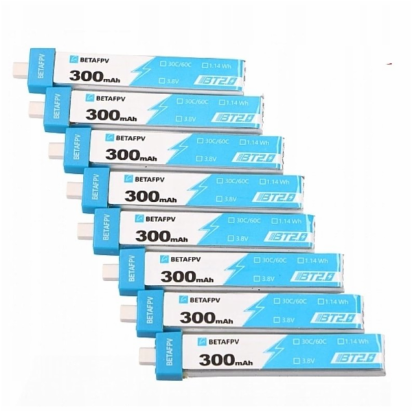 BetaFPV BT2.0 300mAh 8 kusů | 1S baterie pro dron | 3,8 V...