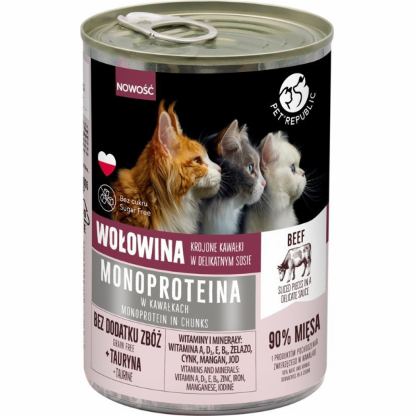 PET REPUBLIC Monoprotein Beef in sauce - mokré krmivo pro...