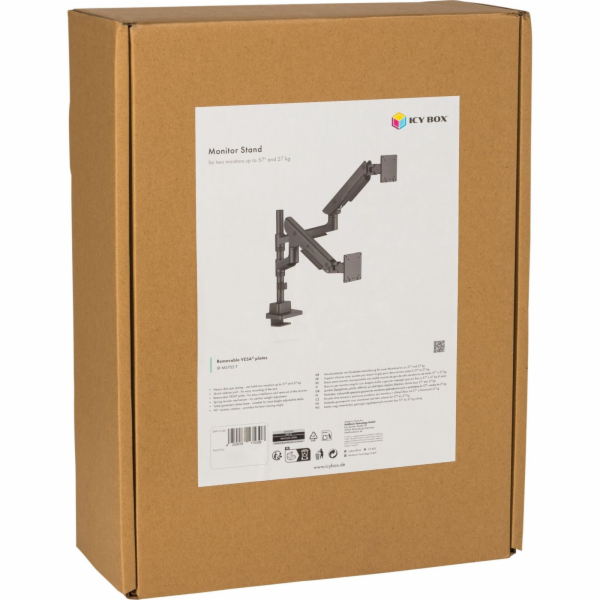 ICY BOX IB-MS702-T Monitorständer für 2 Monitore