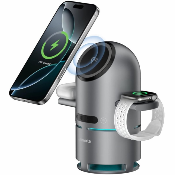 4smarts Nabíjecí stanice ChargeBot Sound Qi2, šedá