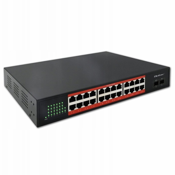 Qoltec SWITCH Gigabitový ethernetový síťový přepínač PoE ...