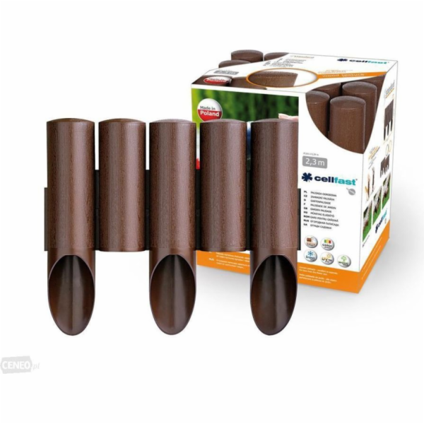 Cellfast Standardní zahradní palisáda 2,3 m, hnědá-13773