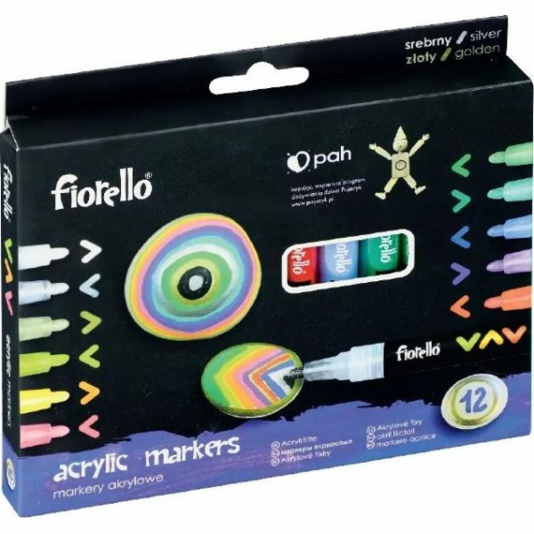 Fiorello Akrylové popisovače 12 barev FIORELLO