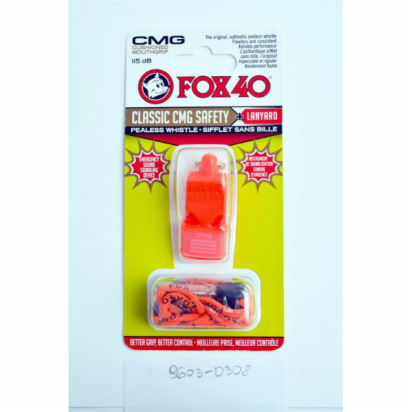 Fox40 Píšťalka 40 CMG Classic Safety + oranžová šňůrka (9...