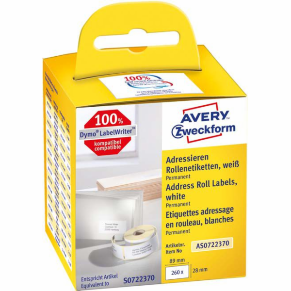 Avery Zweckform ETYK.ZF UNIVERSAL. V ROLI 89X28 2X130 - A...
