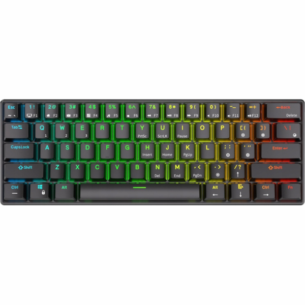 Mechanická klávesnice Royal Kludge RK61 RGB, hnědé spínač...