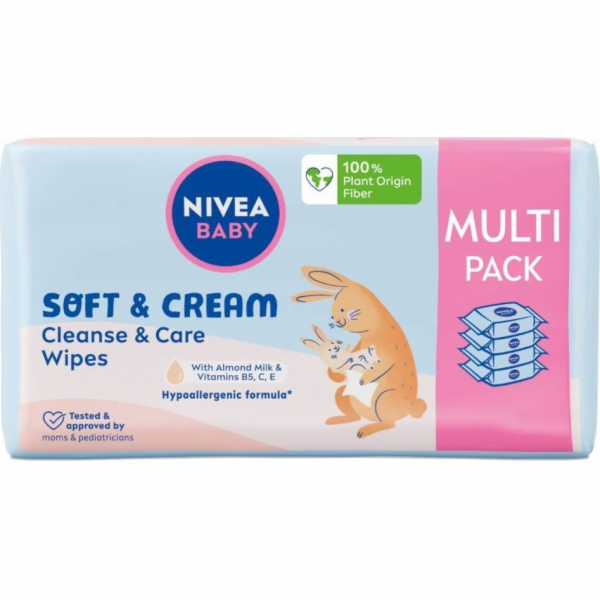 Nivea vlhčené ubrousky Soft & Cream 4x57 ks.