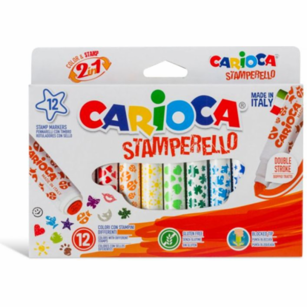 Carioca Razítka - fixy, 12 barev (237175)
