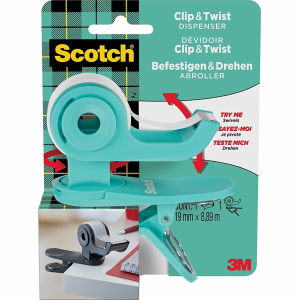 Scotch Dávkovač lepicí pásky SCOTCH® Clip&Twist (C-19-CLI...