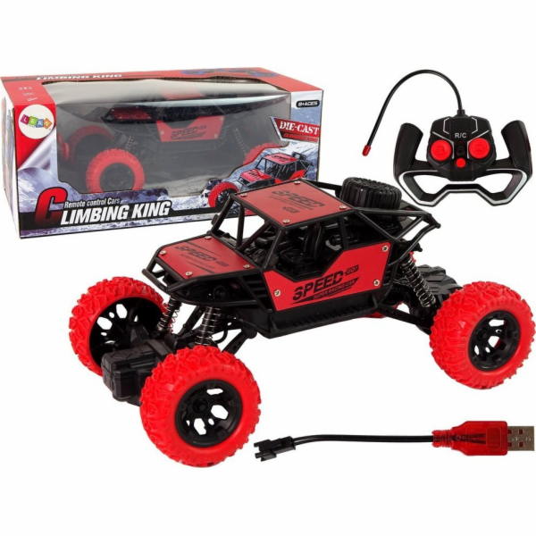 LeanToys Dálkově ovládané terénní auto R/C 1:18 červené