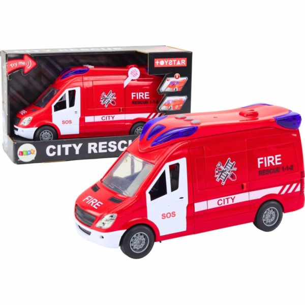 LeanToys Hasičský vůz Světla Zvuky Otevírání Dveří Řida Č...