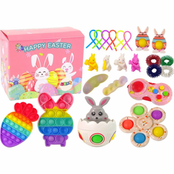 LeanToys Velikonoční hračky Fidget Toys Pop It, sada 25 d...