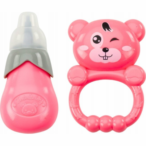 LeanToys Panenka v růžových šatech chrastítko na lahvičku...