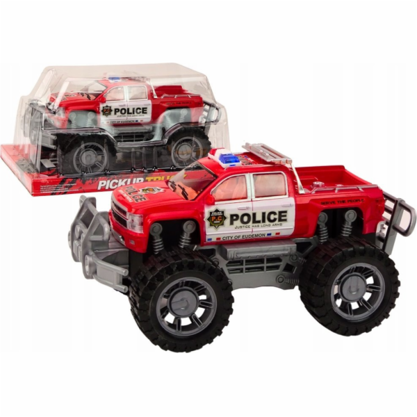LeanToys policejní auto pickup červené terénní policejní ...