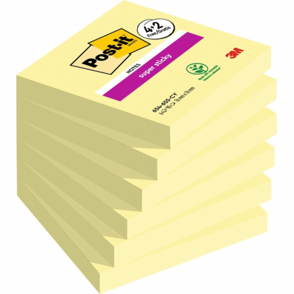 Post-it Samolepicí bločky 76x76mm (654-P6SSCY) žluté (6x90)