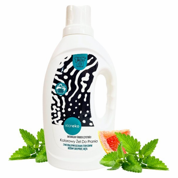 Klareko , Barevný prací gel, Růžový grep a máta, 1000ml
