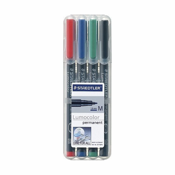 Staedtler Permanentní popisovač Lumocolor 317 WP4, černá,...