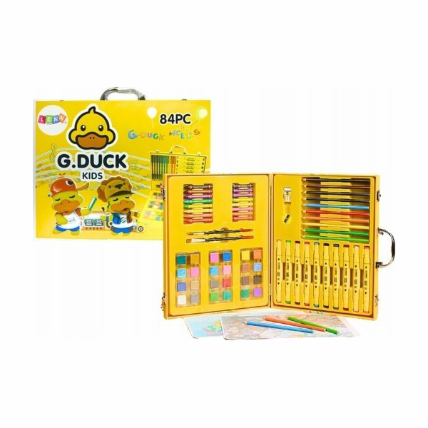 LeanToys Sada uměleckých hraček v kufru Žlutá kachnička 8...