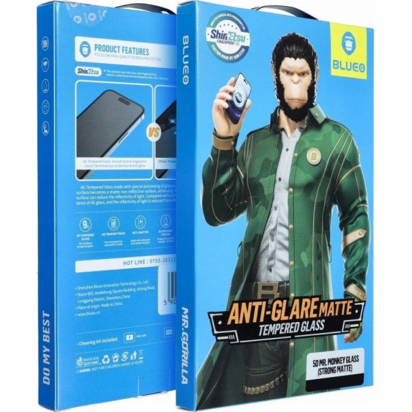 Blueo Tvrzené sklo 5D Mr. Monkey pro Apple iPhone 16 Pro ...
