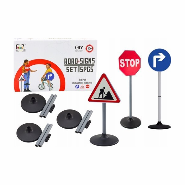 LeanToys Vzdělávací sada Velké dopravní značky 76 cm 3 díly
