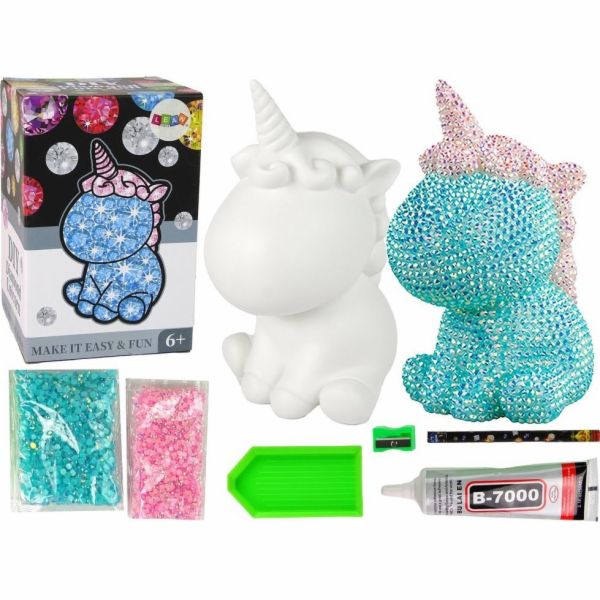 LeanToys Jednorožec DIY stavebnice Diamanty Krystaly Modré