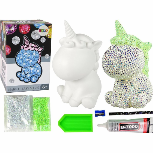 LeanToys Jednorožec DIY stavebnice Diamanty Krystaly Zelená