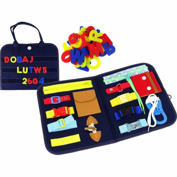 LeanToys Senzorická manipulační deska Suitcase pro batolata