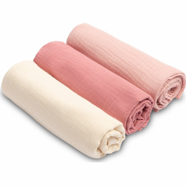 Sensillo mušelínové pleny, jednobarevné, růžové
