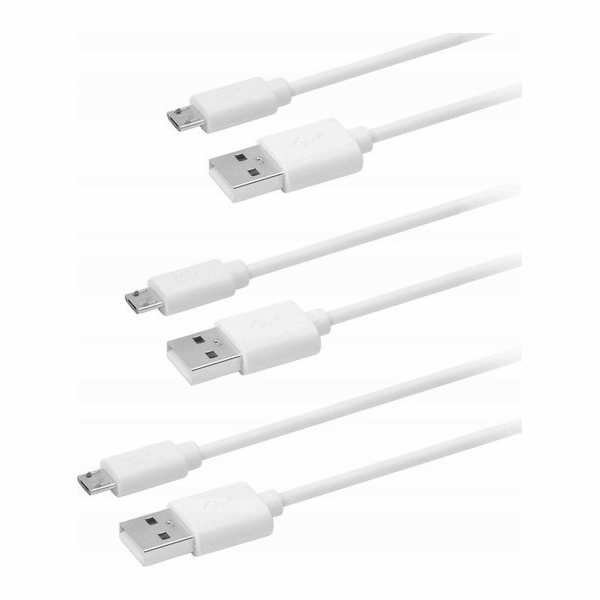 ISY USB kabel USB-A - microUSB 2 m bílý