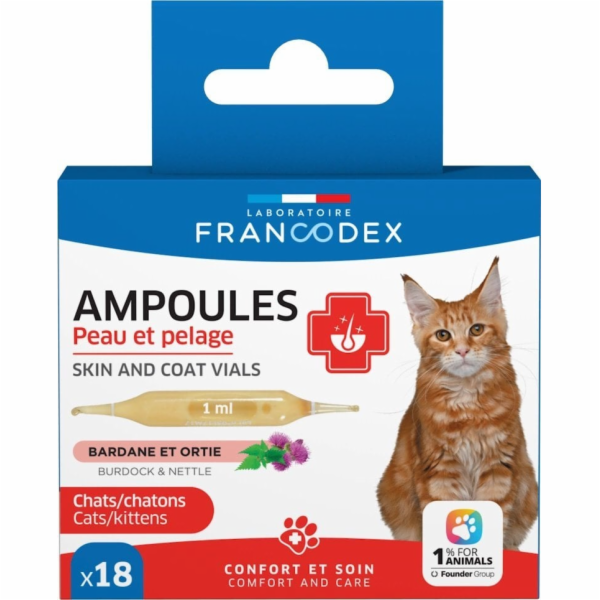 Francodex Ampule pro zdravou pokožku pro kočky a koťata x18