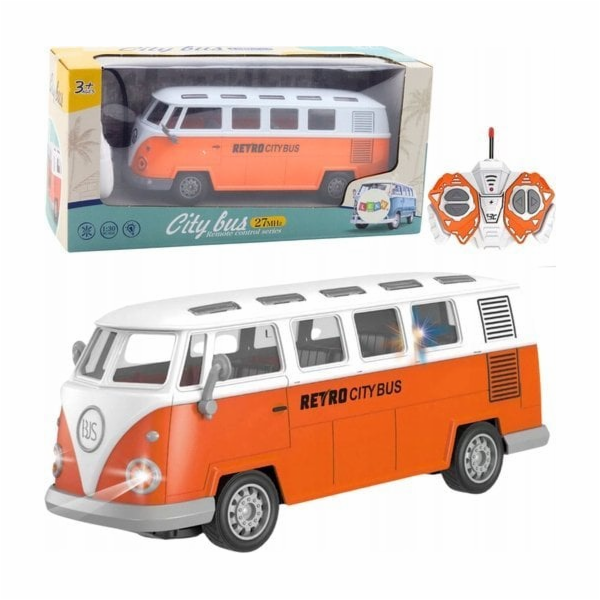 LeanToys Retro městský autobus s dálkově ovládanými RC sv...