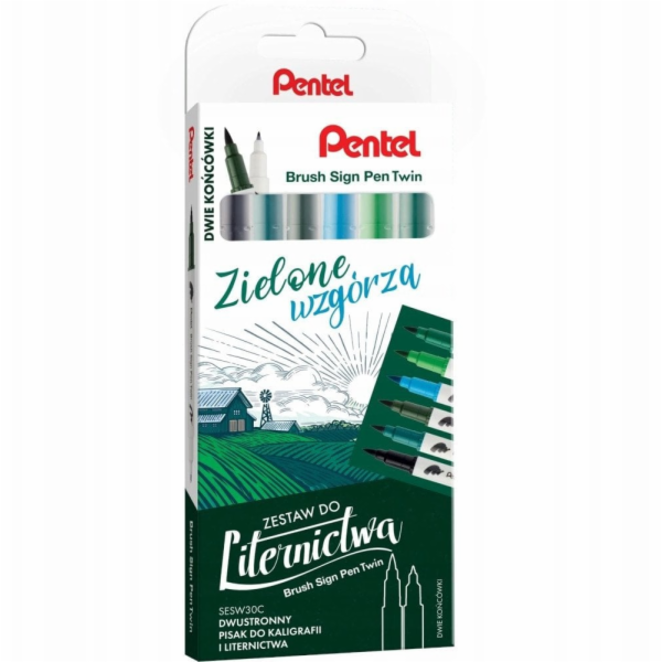 Pentel Štětcové pero na cedule Twin SESW3