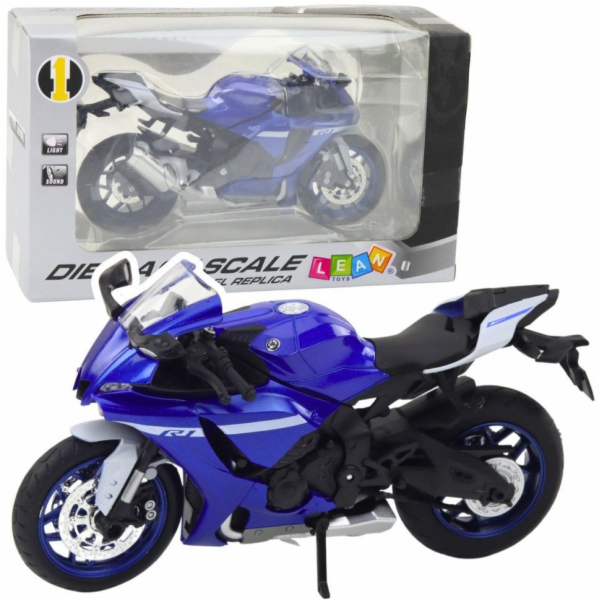 LeanToys Sportovní motocykl Kovová světla Zvuky Tmavě mod...