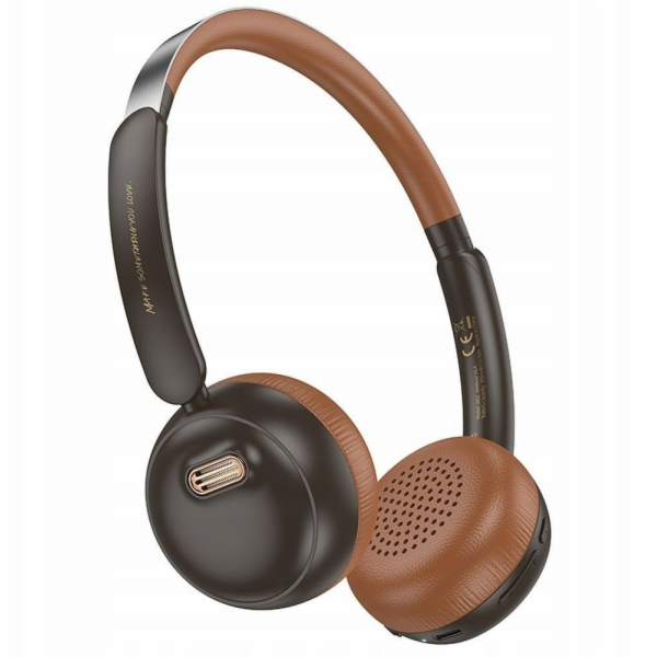 Hoco Bezdrátová Bluetooth sluchátka W62 hnědá