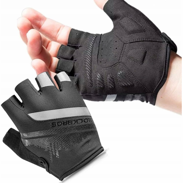 RockBros Cyklistické rukavice bez prstů s protiskluzovou ...