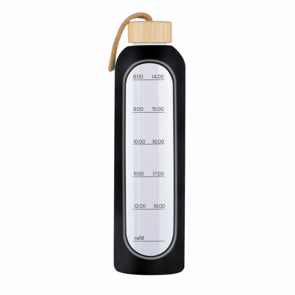 KiCA Skleněná láhev Hydro 1000 ml - černá