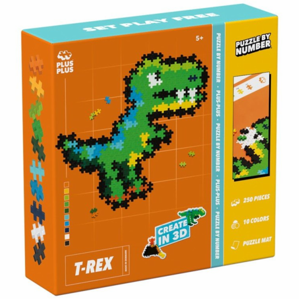 Plus Plus PLUS-PLUS PUZZLE PODLE ČÍSEL T-REX - 250 DÍLŮ
